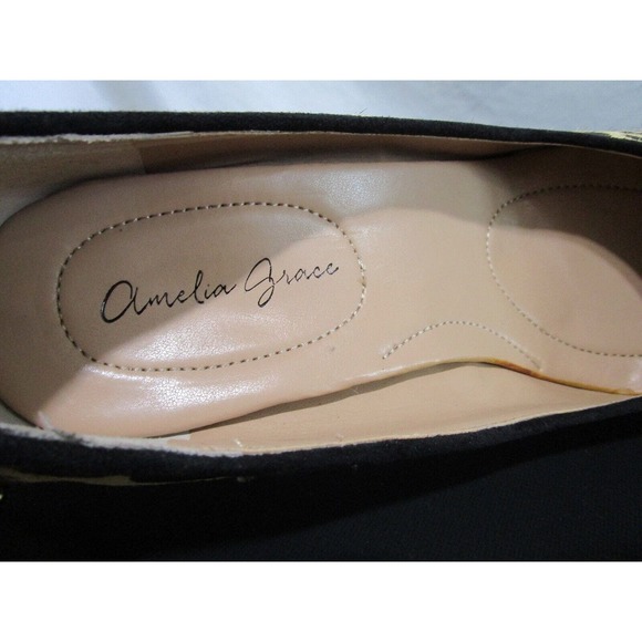 EUC! Amelia Grace Leopard Pony Hair Point Toe Bow High Heels Shoes Women Sz 6.5M - Picture 8 of 10